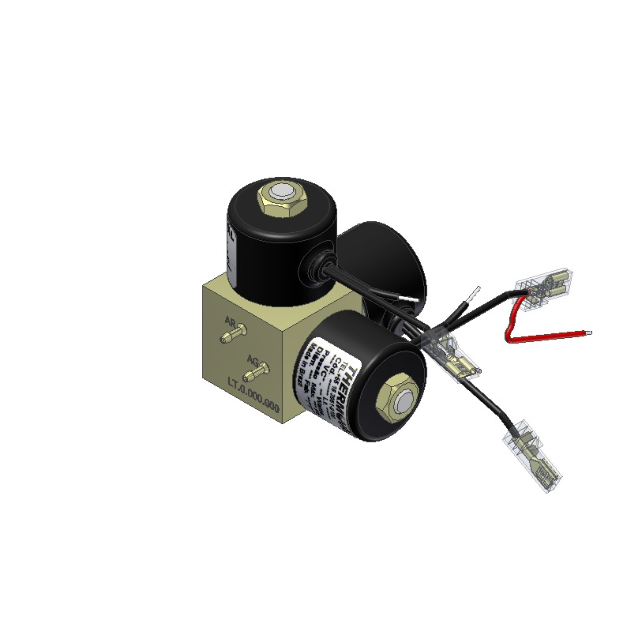 Bloco Solenoide 3 vias 24V ac profilaxia