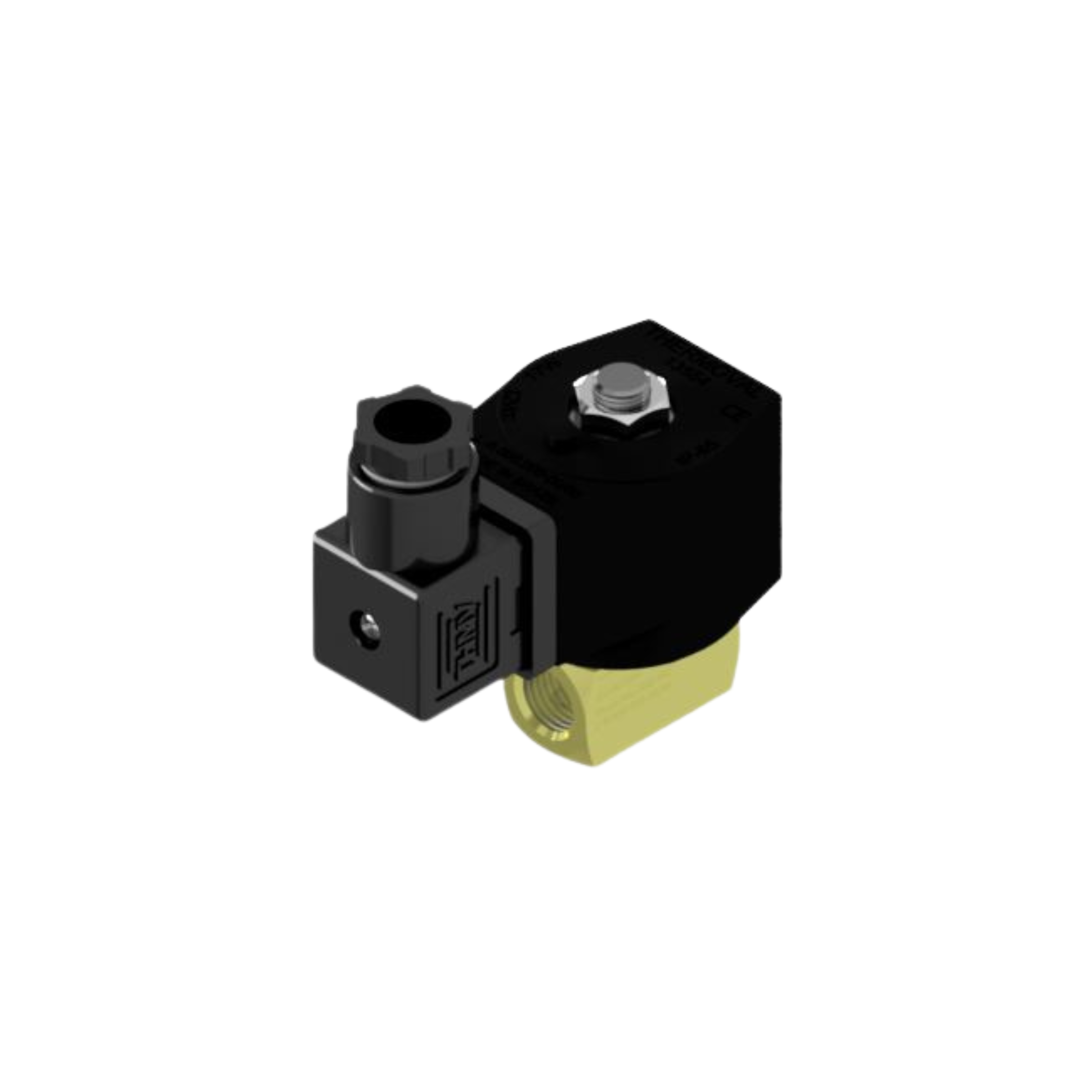 Válvula Solenoide 1/4"npt, tensão 12vcc, 2/2 vias, nf, linha industrial, alta pressão 800psi
