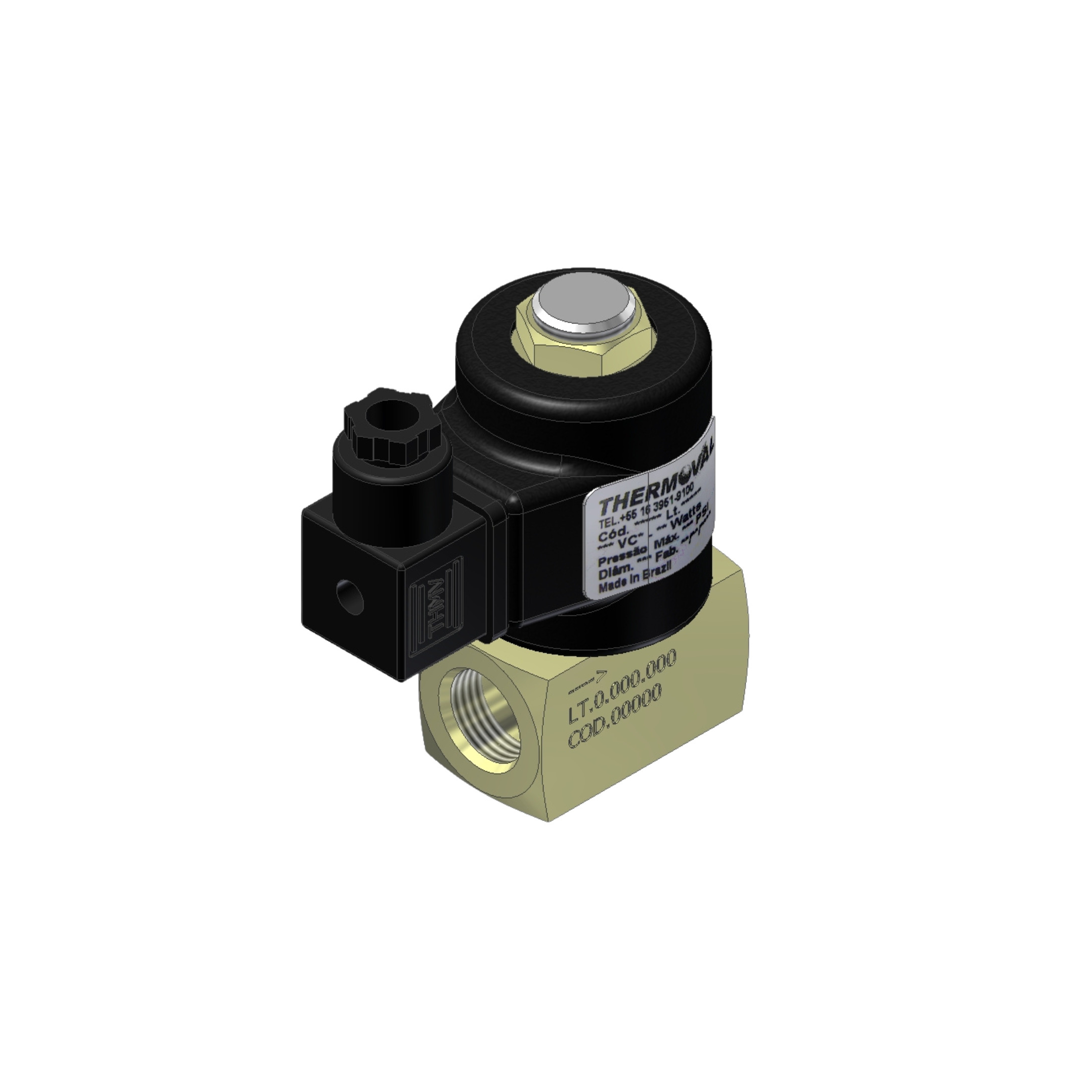 Válvula Solenoide 1/2? bsp tensão 24vcc 2/2 vias, nf, para linha de corte, compativel para equipamentos tecnomaq
