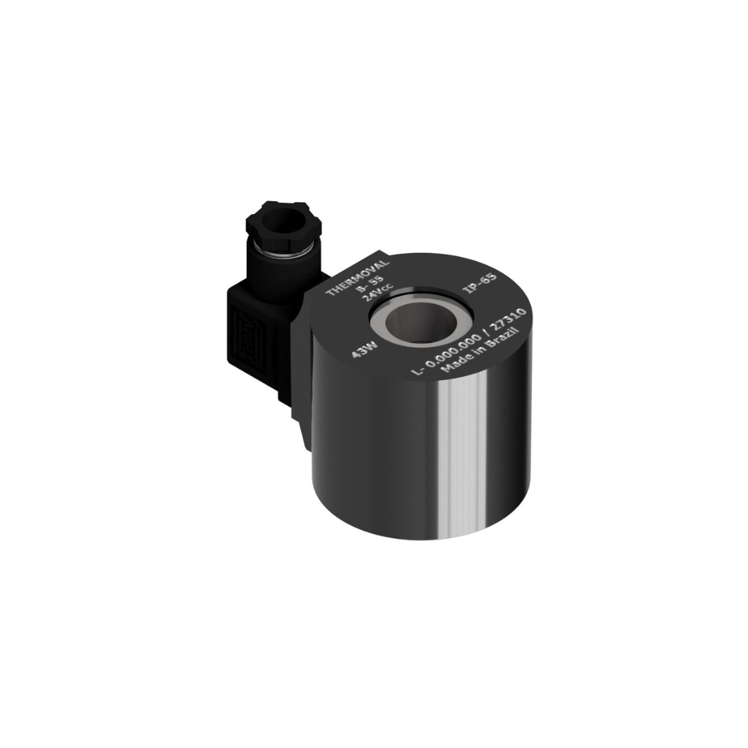 Bobina Solenoide 24Vcc 43W Ø20mm IP65 DIN