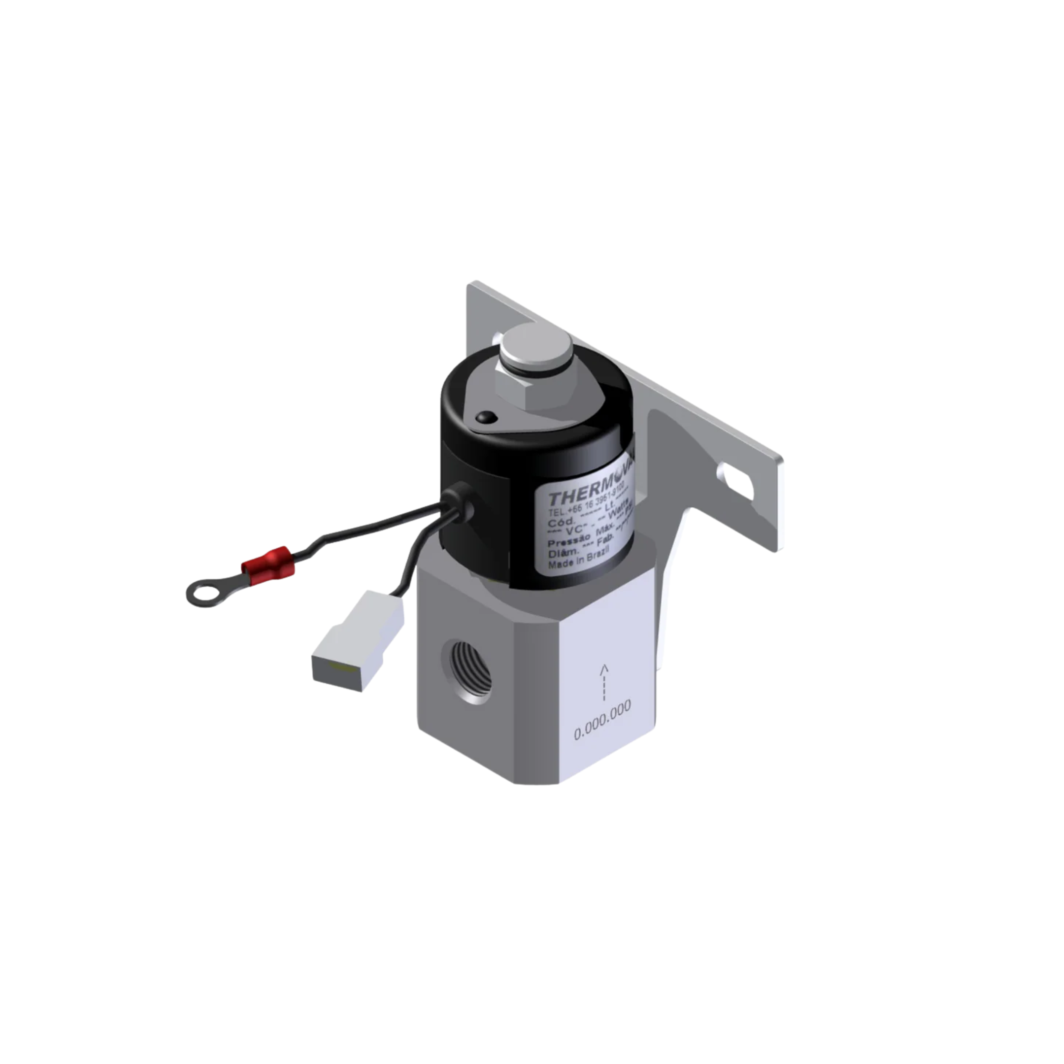 Solenoide 3 Vias 12V 1/4 NPT Tampa Lateral | Basculamento | Tomada de Força | Freio Motor Buzina