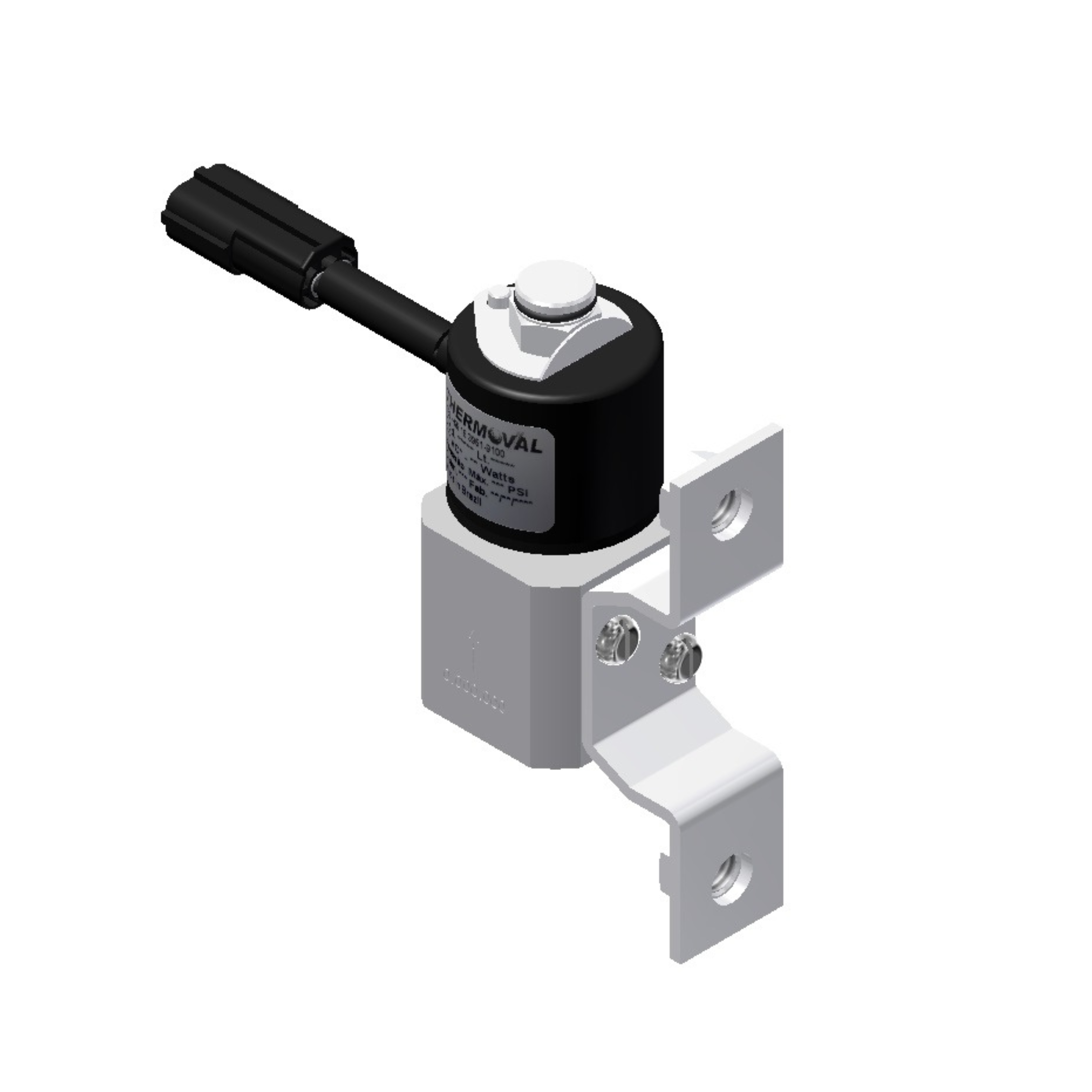 Solenoide 3 vias 12v 1/4 npt freio motor - cabo +1cm