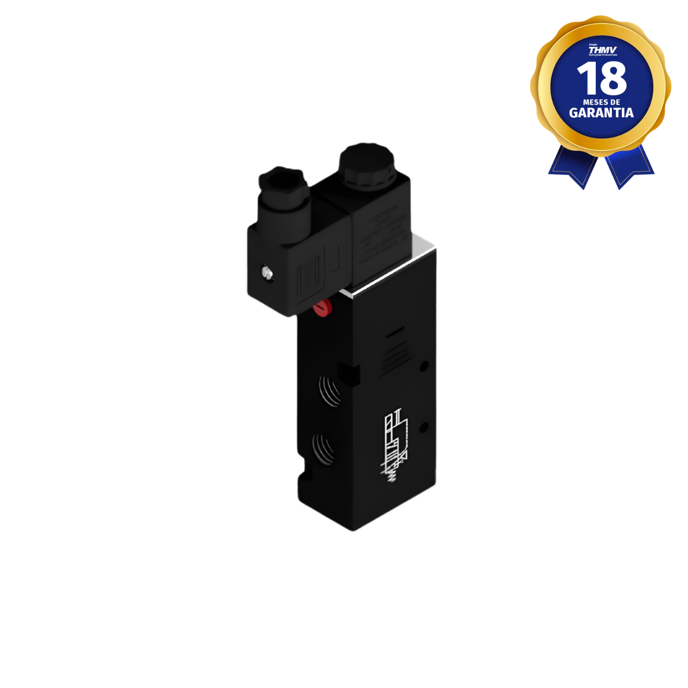 Válvula Pneumática 5/2 Vias Simples Solenoide 1/4" NPT 220 Vca Thermoval