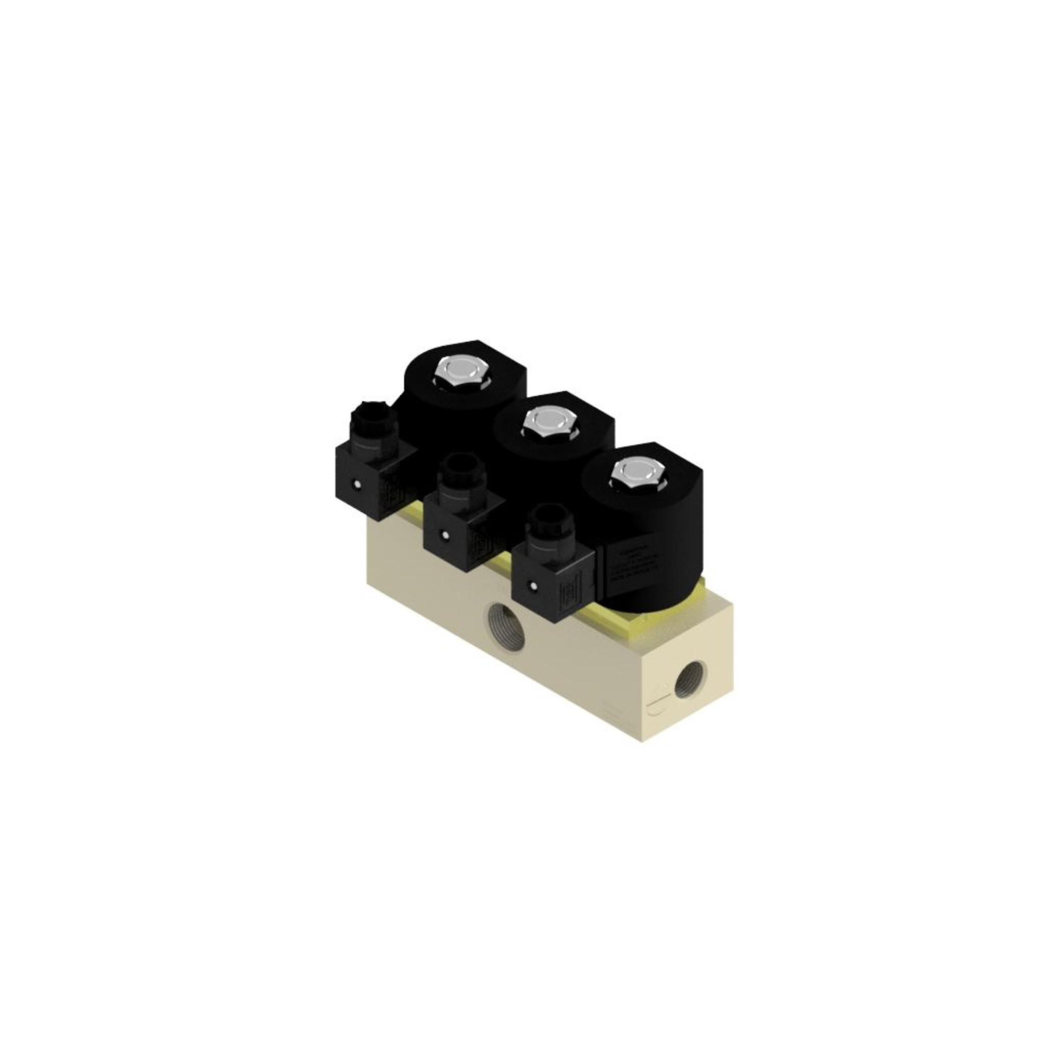 Manifold Solenoide 3 Valvulas 3/4"bsp, tensão 220/240v, 50/60hz, 2/2 vias, nf, linha medica, compativel com equipamentos endoclear