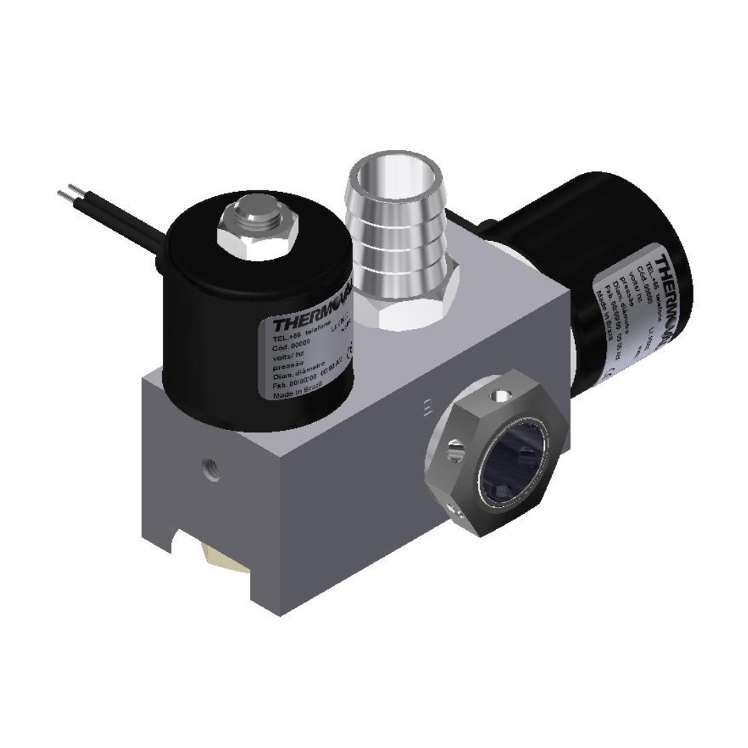 Bloco solenoide 2vias nf espigão c/filtro tensão 220/240v 50/60hz , para seladoras a vacuo maquinas menores orificio 7,0mm, compativel sulpac,selovac, tecmaq, wilvac