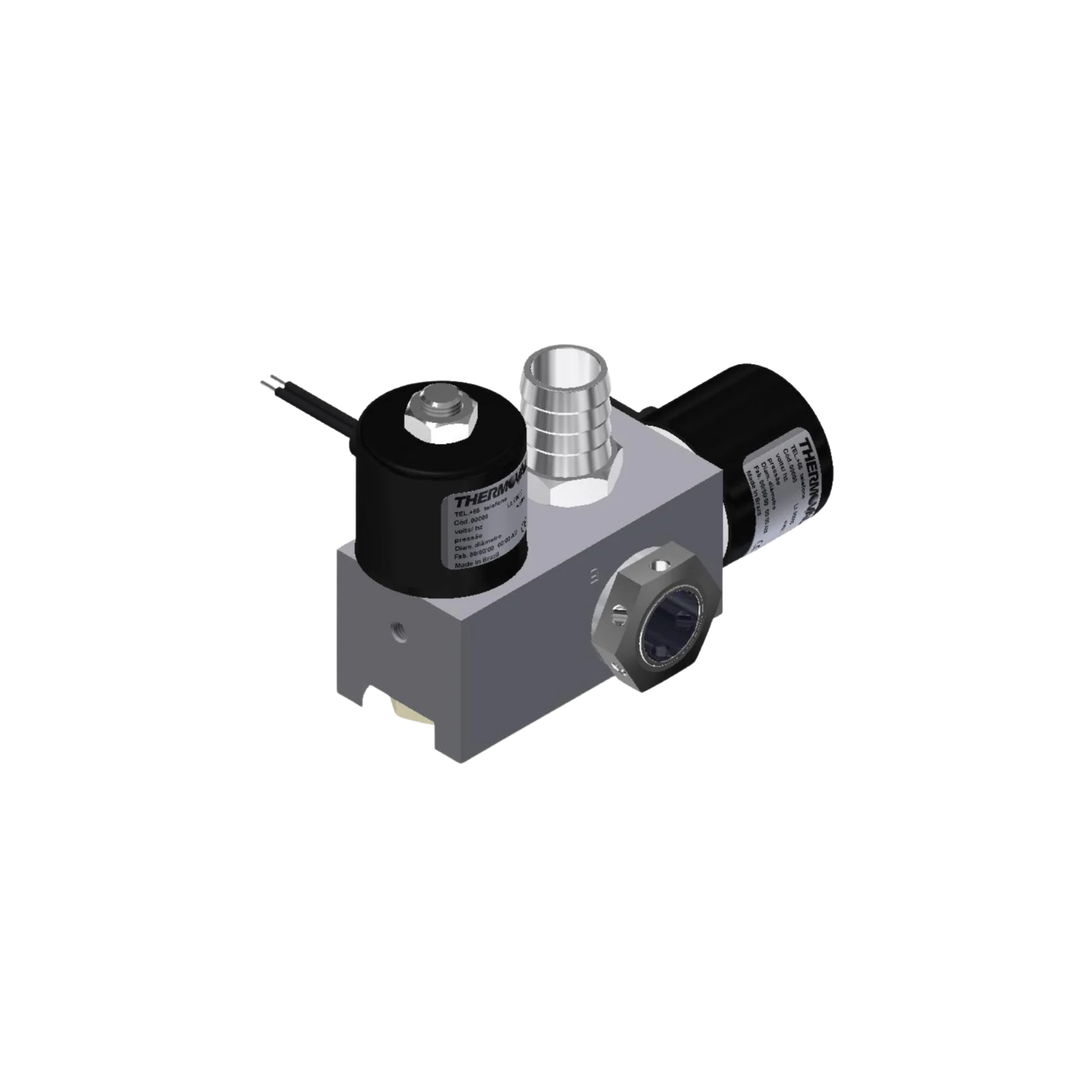 Bloco solenoide 2vias nf espigão c/filtro tensão 220/240v 50/60hz , para seladoras a vacuo maquinas menores orificio 7,0mm, compativel sulpac,selovac, tecmaq, wilvac