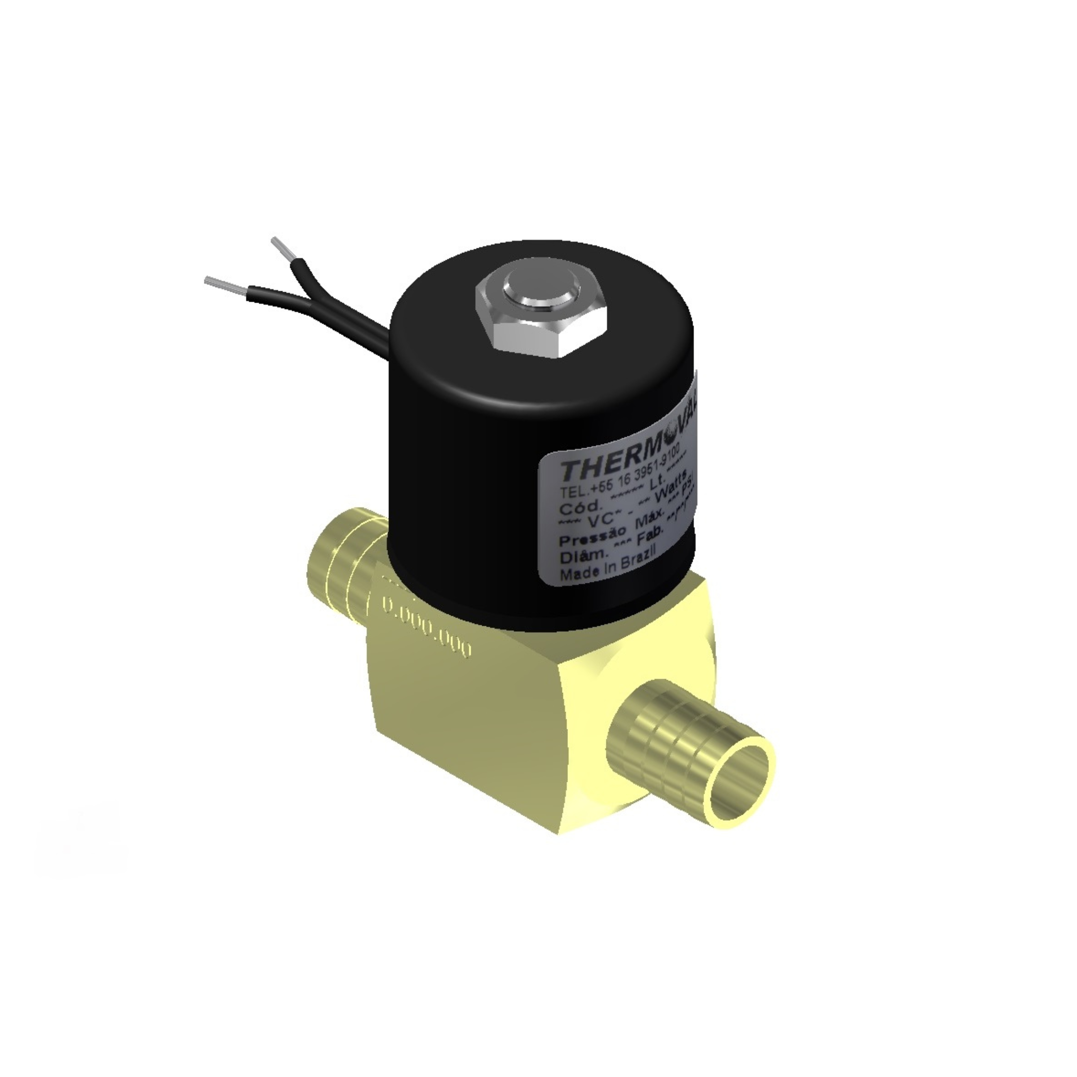 Válvula Solenoide Espigão 13mm, tensão 42vcc, 2/2 vias, nf, linha lavadora industrial, compativel com equipamentos sociedade alfa