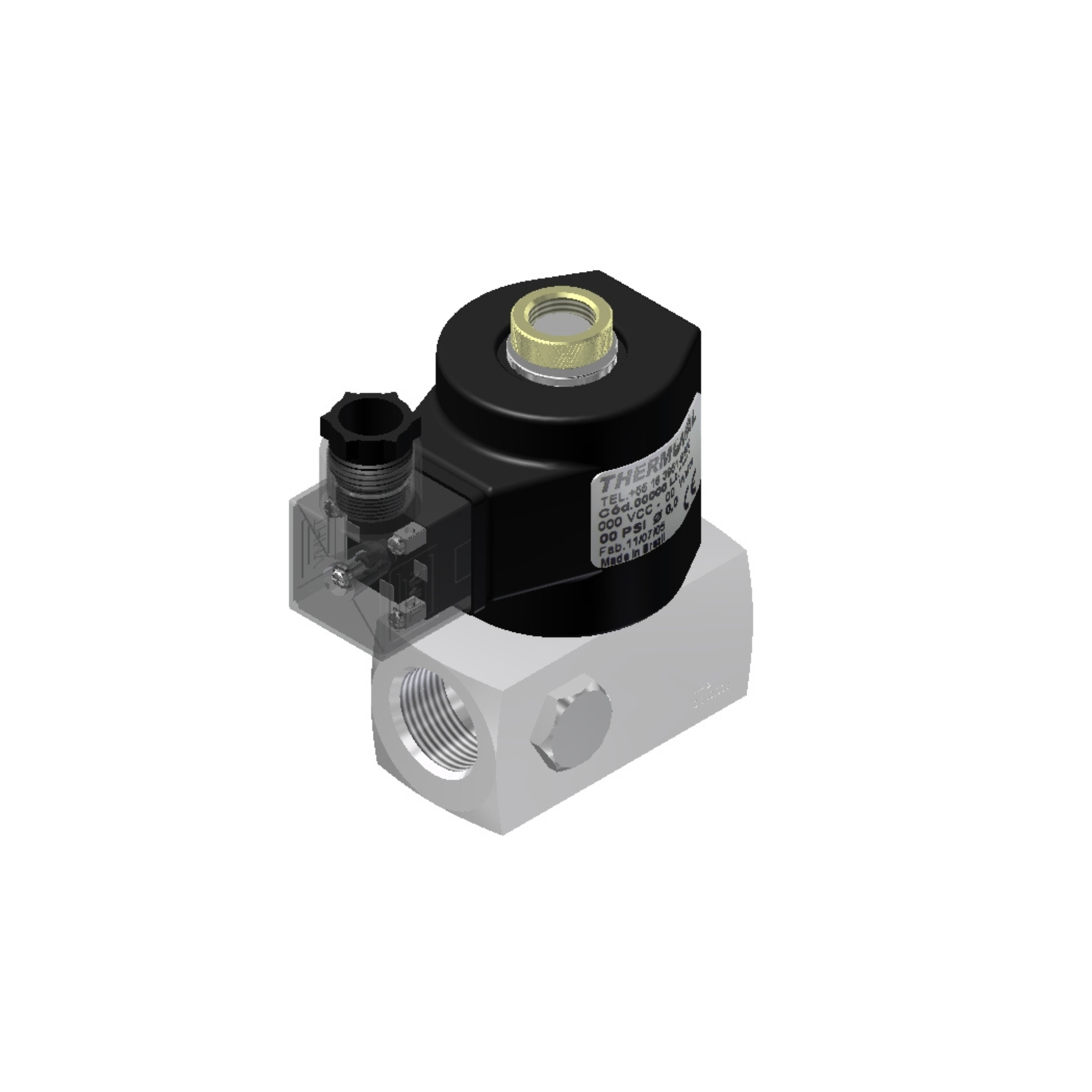 Válvula Solenoide 3/4" bsp tensão 220/240v 50/60hz 2/2 vias, nf, para linha de forno, panificação, compativel para equipamentos jp queimador venancio