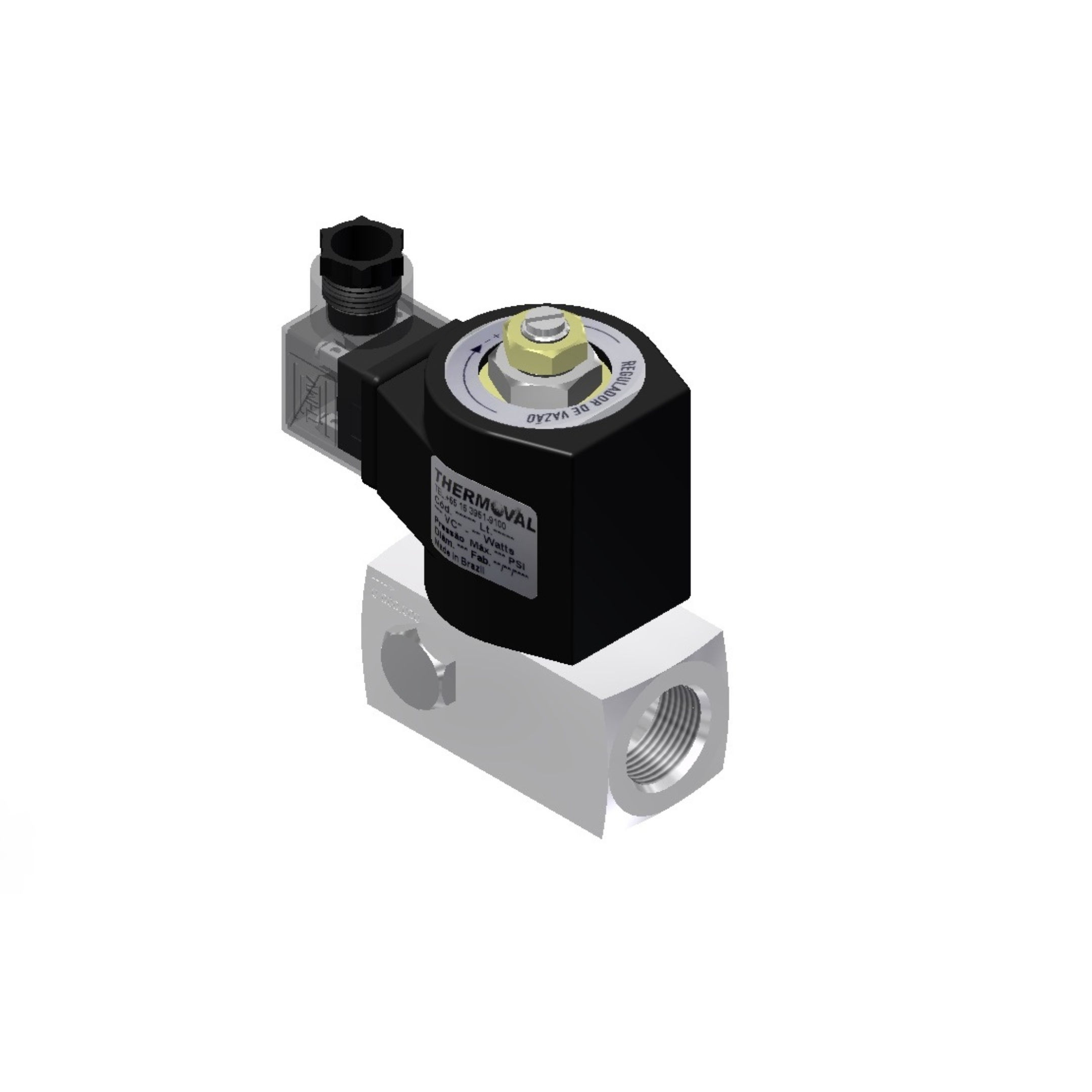 Válvula Solenoide 3/4" bsp com regulagem tensão 220/240v 50/60hz 2/2 vias, nf, para linha de forno panificação compativel para equipamentos jp queimador venancio e progas panificação