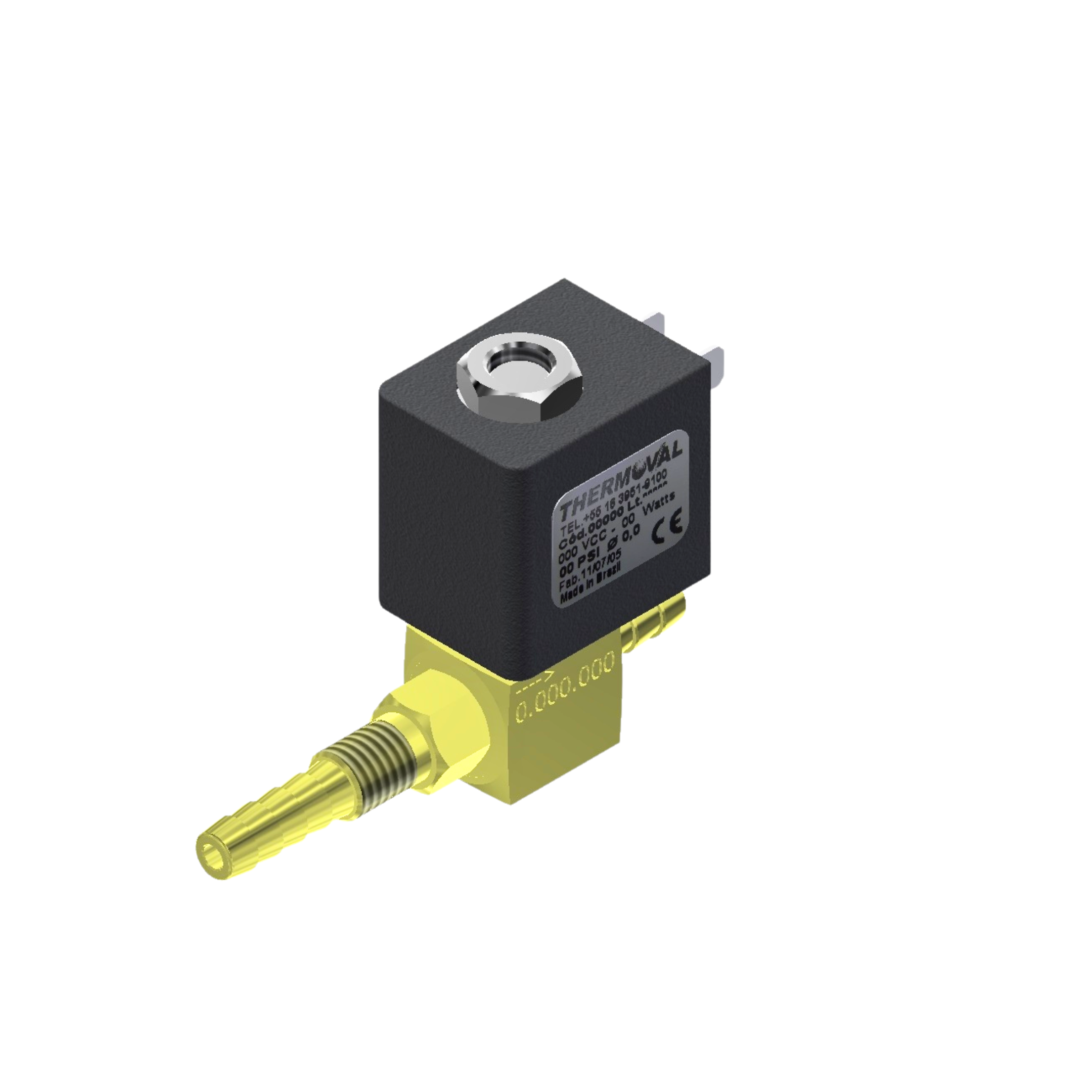 Válvula Solenoide m10x1,5mm espigão 8,0mm tensão de 220/240v 50/60hz 2/2 vias, nf, para máquinas de solda, compativel com equipamentos brasolda