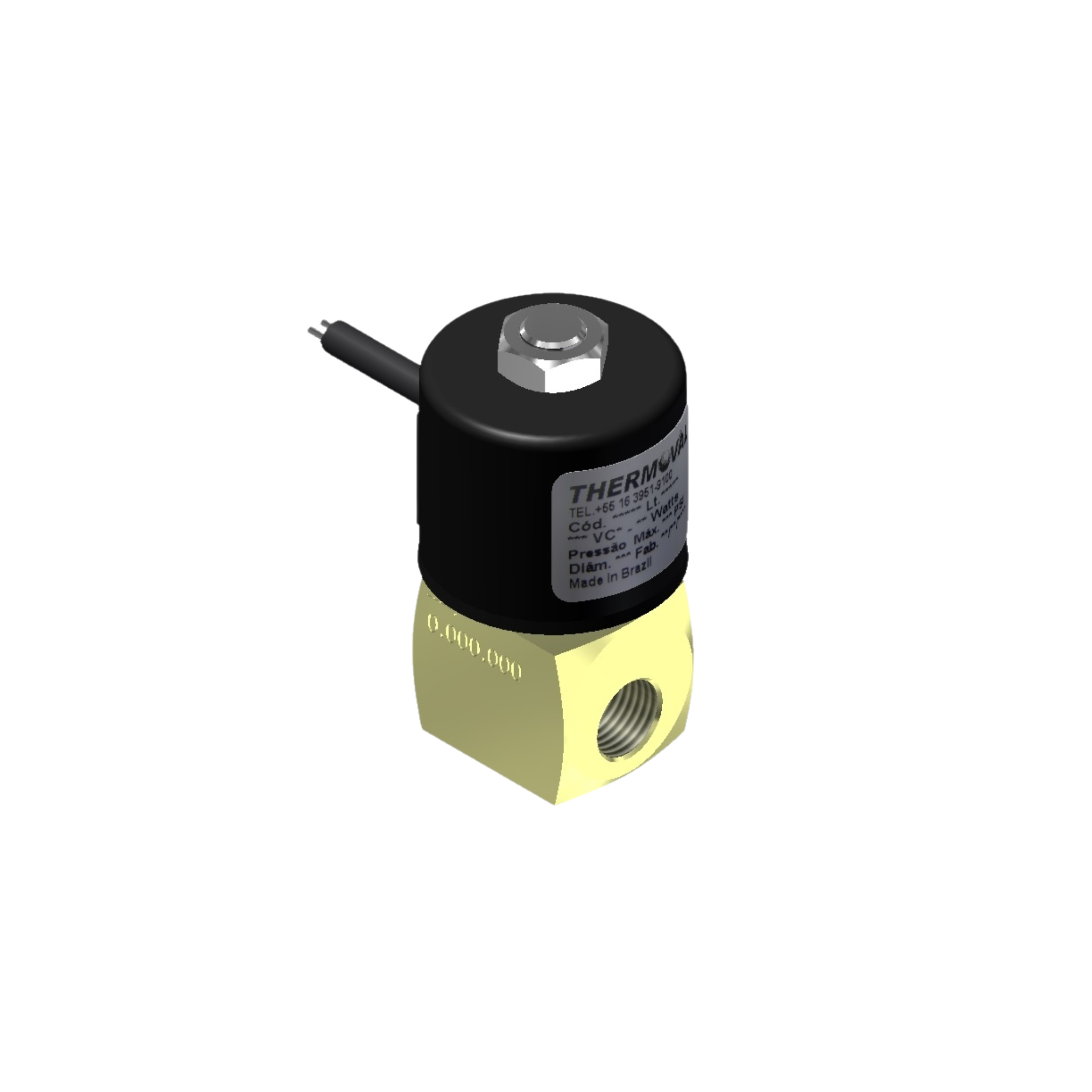 Válvula Solenoide 1/4"bsp, tensão 12vcc, 2/2 vias, nf, linha fornos, compativel com equipamentos tecnopizza