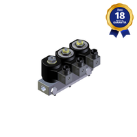 Bloco Manifold Triplo 1/2" BSP com Regulagem 220/240 Vca 2/2 Vias NF Thermoval Compatível com JP Queimadores