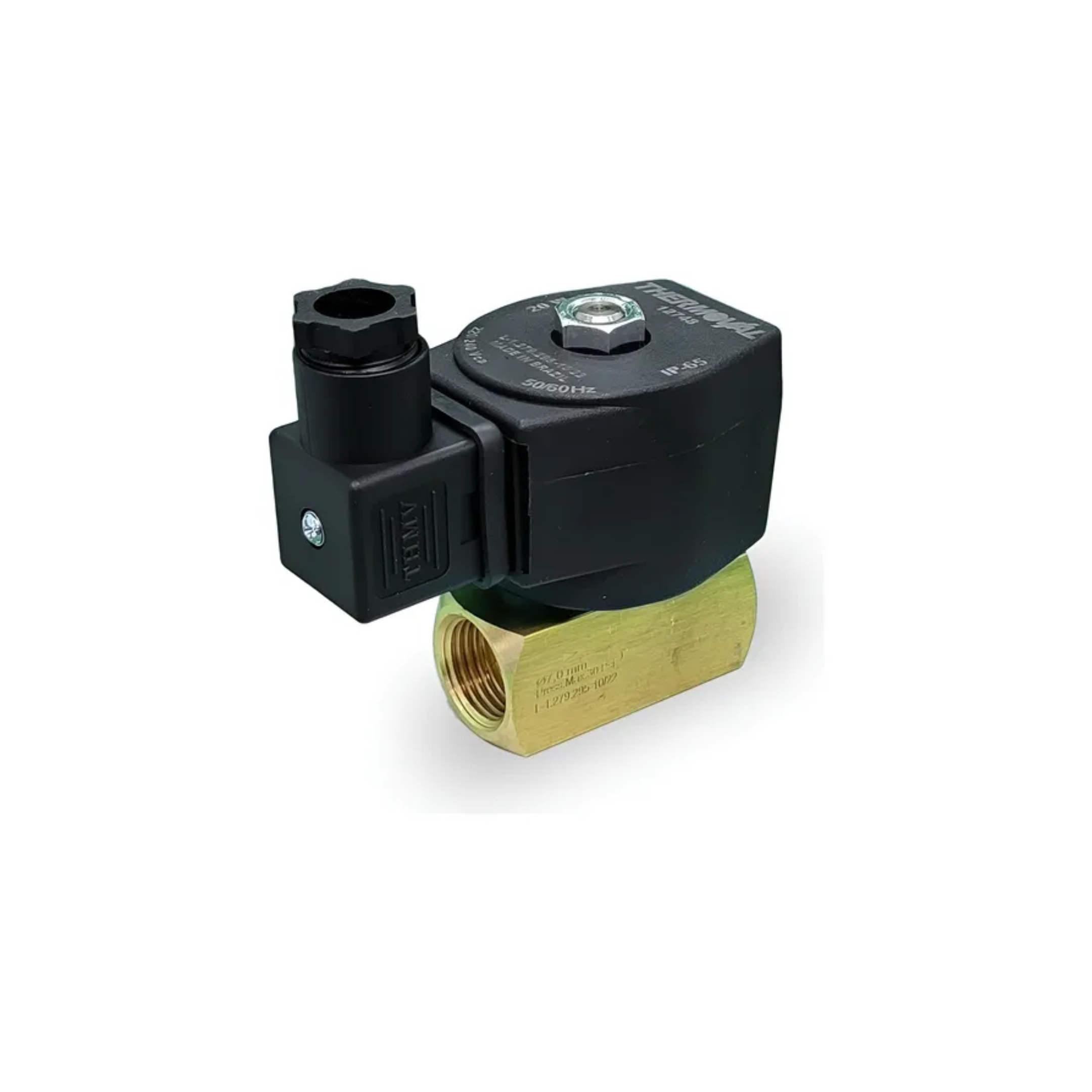 Válvula Solenoide 2 Vias NF Rosca 1/2" BSP Tensão 220/240V, para Fornos de Pizza e Fornos  Panificação Gás Natural   Orificio  10,0mm
