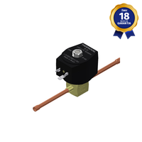 Válvula Solenoide 2/2 Vias NF 1/4" Tubo 180° 110/127 Vca para Refrigeração Thermoval