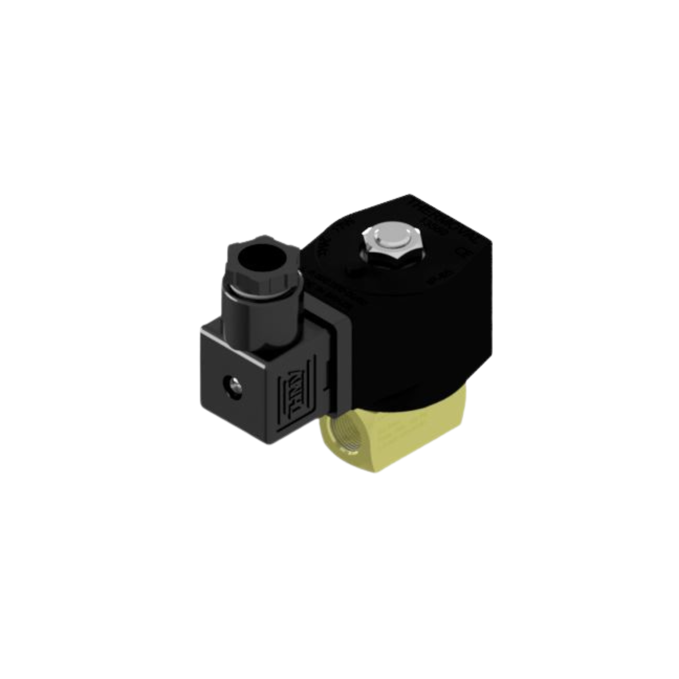 Válvula Solenoide 1/4"npt, tensão 24vcc, 2/2 vias, nf, linha industrial, alta pressão 350psi
