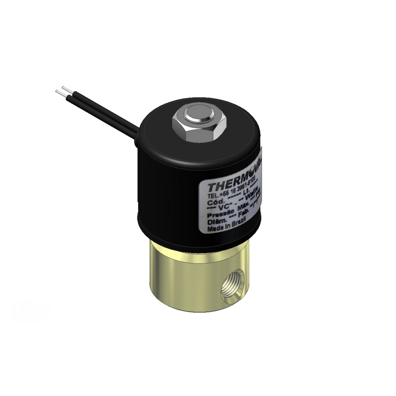 Válvula Solenoide 2Vias NF Rosca 1/8"NPT Tensão 220/240V 50/60Hz para Linha Industrial