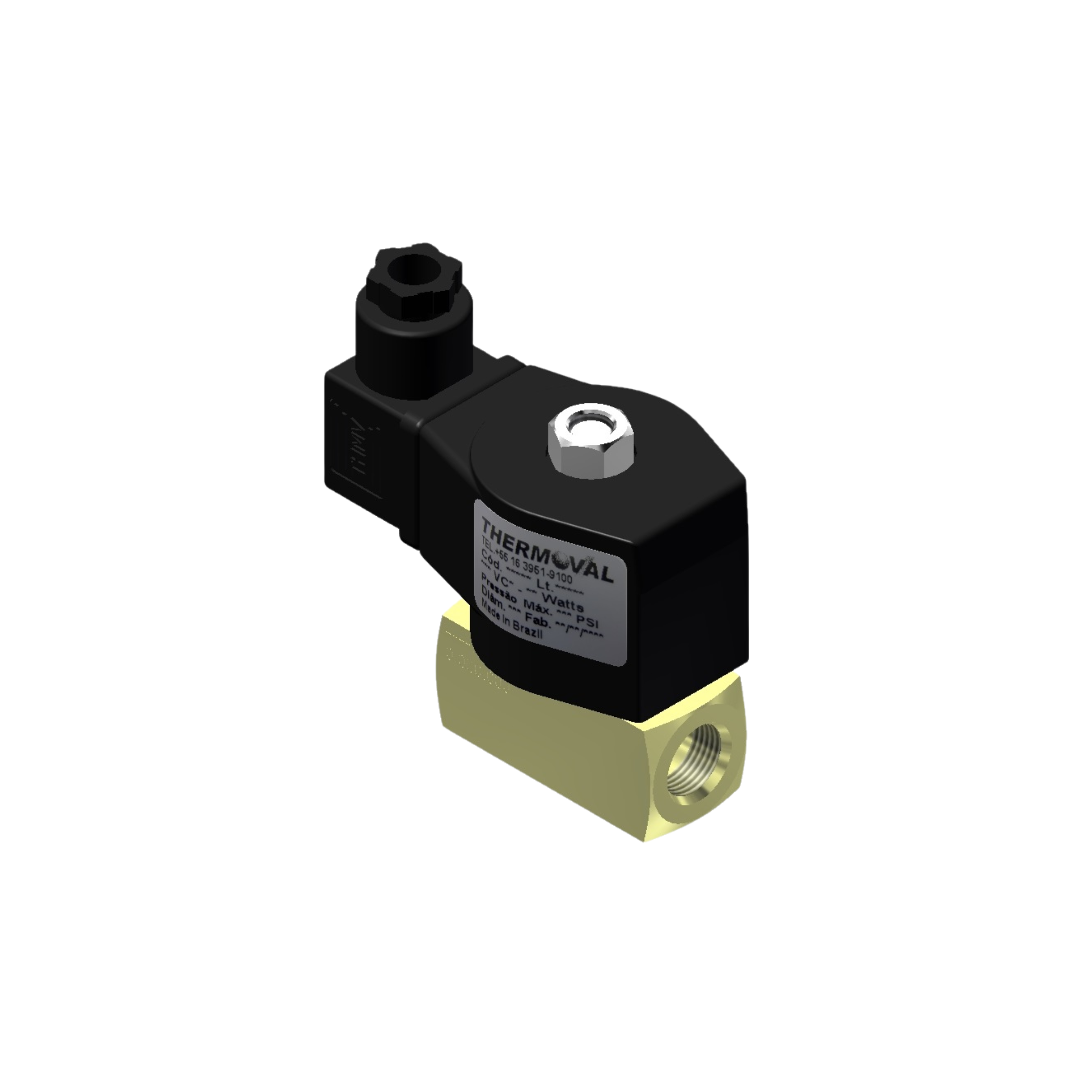 Válvula Solenoide 3/8"bsp, tensão 110/127vca, 50/60hz, 2/2 vias, nf, linha industrial, alta vazão
