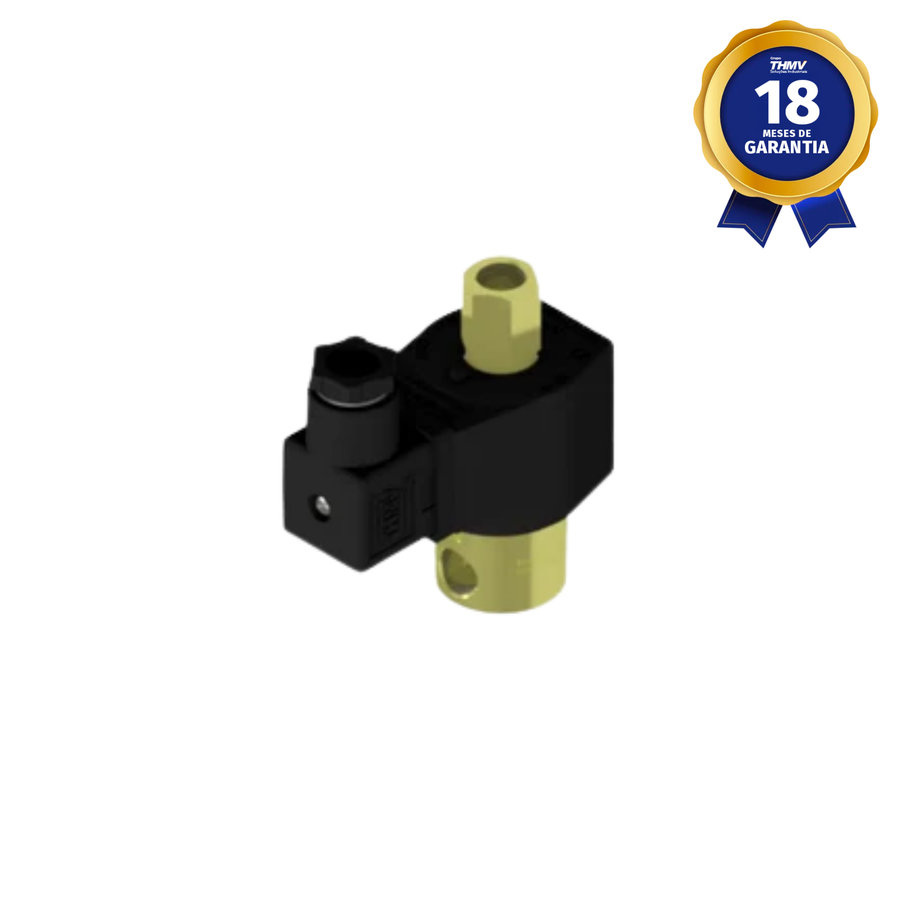 Válvula Solenoide 1/4" NPT 3/2 Vias NF 12 Vcc Linha Industrial