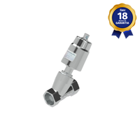 Válvula Angular 2/2 Vias NF 1.1/2" BSP Inox Acionamento Pneumático Thermoval