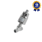 Válvula Angular 2/2 Vias NF 1/2" NPT Aço Inox Acionamento Pneumático Thermoval