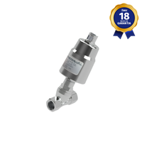Válvula Angular 2/2 Vias NF 1/2" NPT Aço Inox Acionamento Pneumático Thermoval