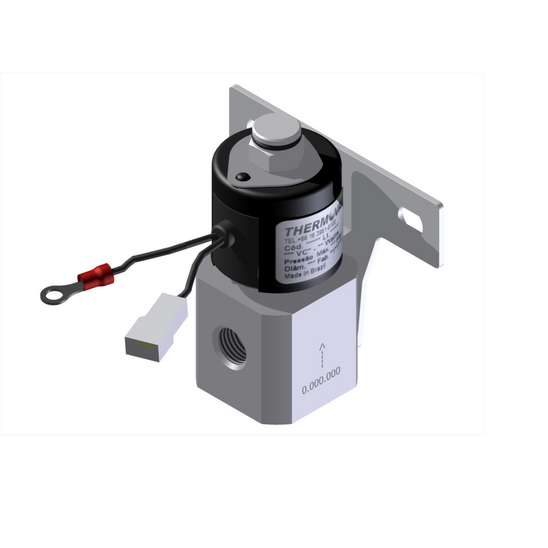 Solenoide 3 Vias 24V 1/4 NPT Tampa Lateral | Basculamento | Tomada de Força | Freio Motor Buzina