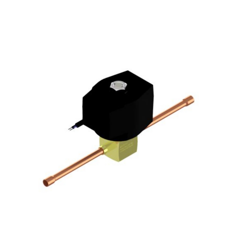 Válvula Solenoide 2 Vias Nf Solda Tubo 1/4" 180° Tensão 110/127V 50/60Hz Para a linha refrigeração, Chopeiras, Camera Fria