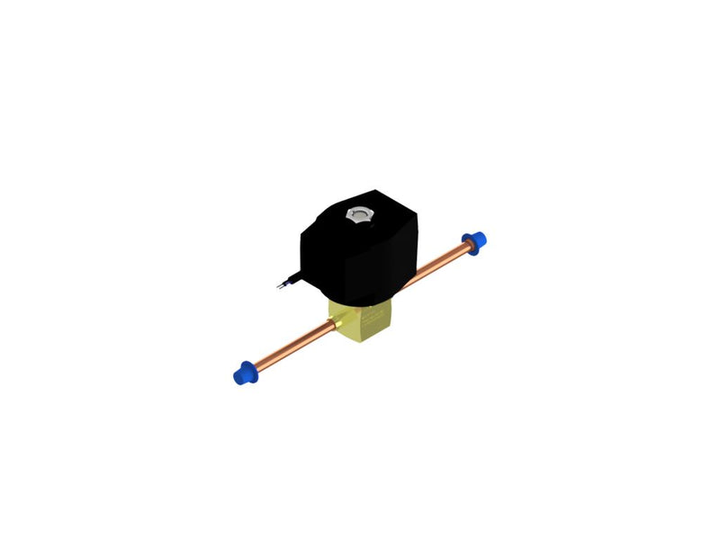 Válvula Solenoide 2 Vias Nf Solda Tubo 1/4" 180° Tensão 220/240V 50/60Hz Para a linha refrigeração, Chopeiras, Camera Fria.