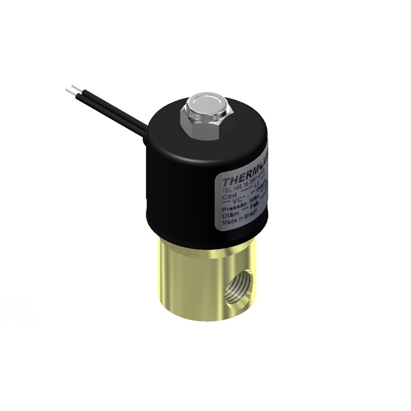 Válvula Solenoide 2 Vias NF Rosca 1/4" NPT Tensão 220/240V, para Fornos de Panificação, Estufa de Aviario.