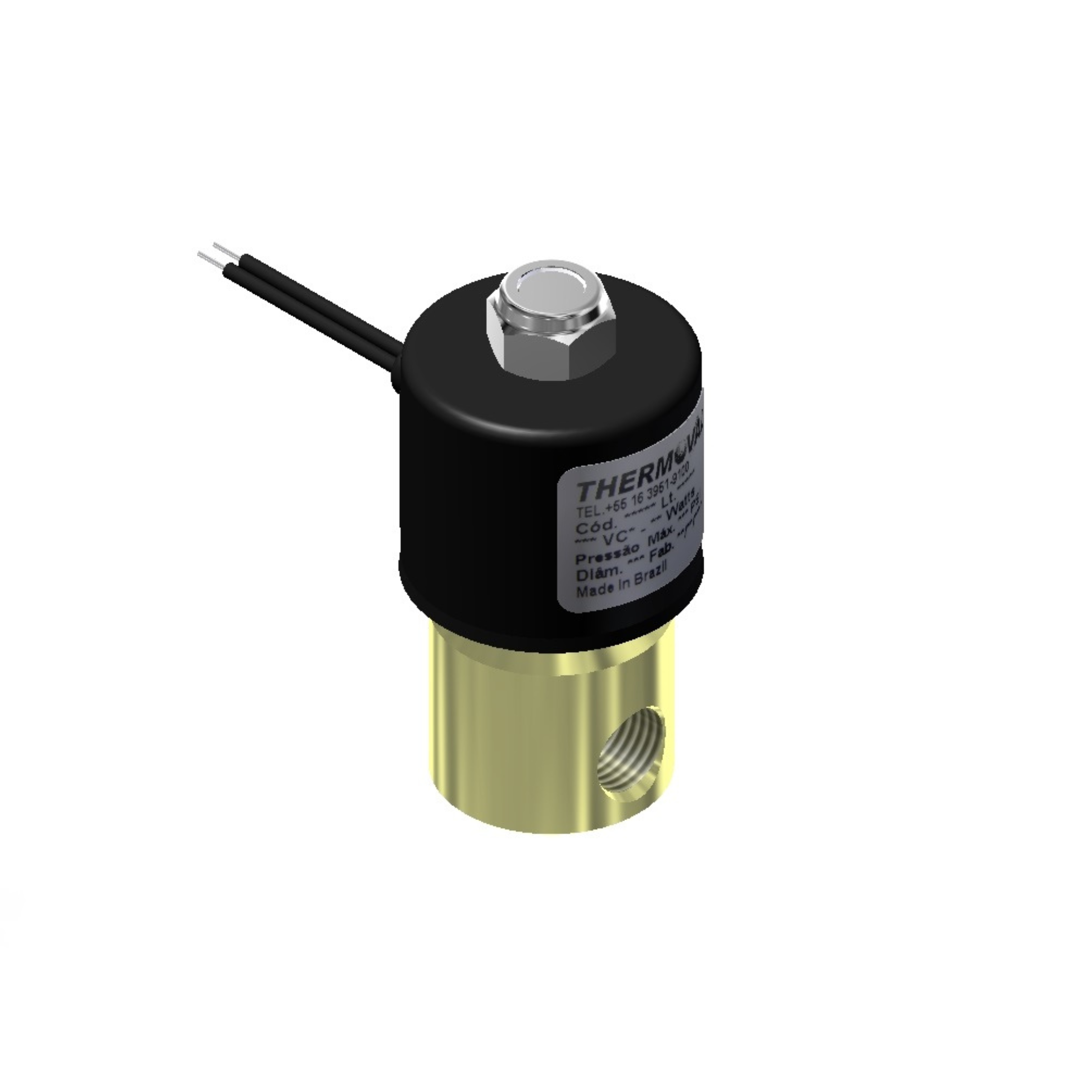 Válvula solenoide 2vias nf rosca 1/4" npt tensão 110/127 50/60hz, para linha fornos e lareiras