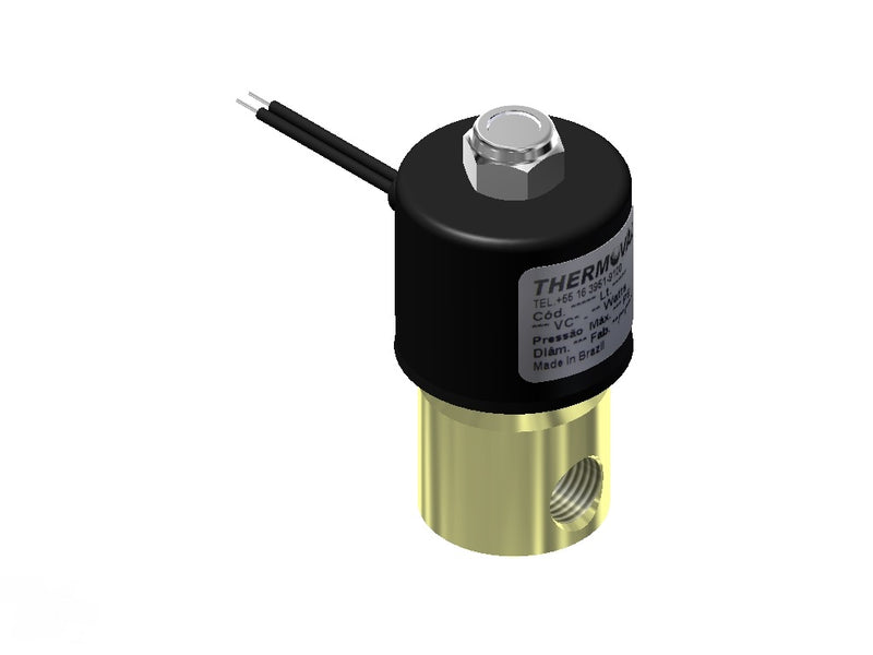 Válvula Solenoide 2Vias NF Rosca 1/4" NPT Tensão 110/127 50/60Hz, para linha Fornos e lareiras