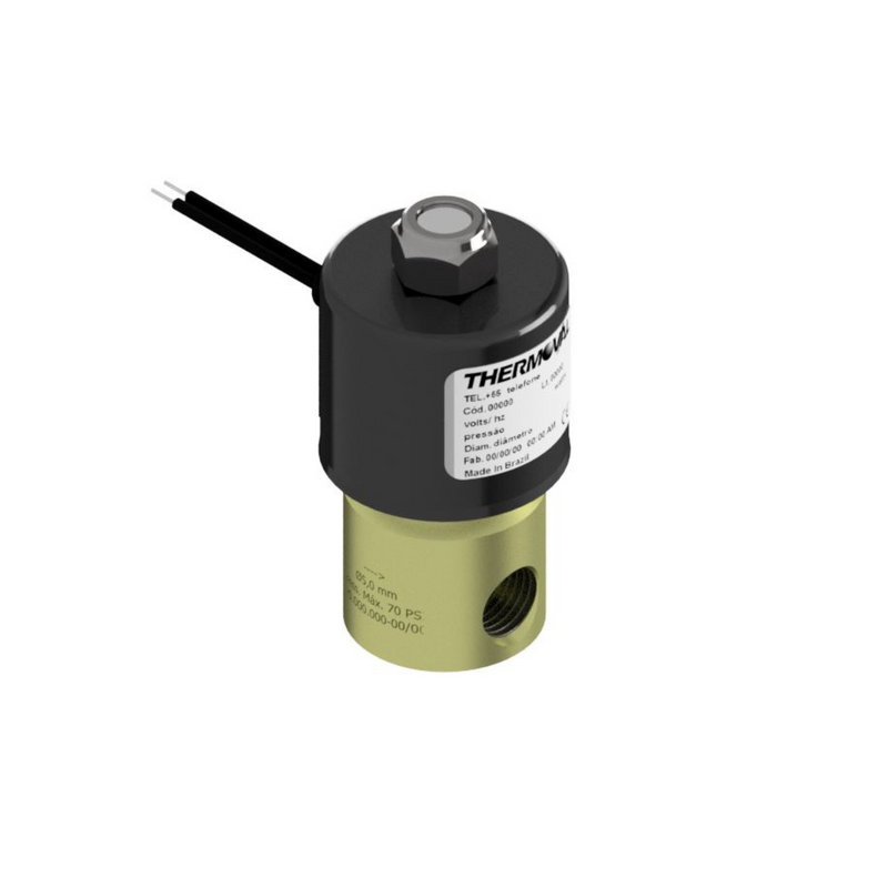 Válvula Solenoide 2 Vias NF Rosca 1/4" NPT Tensão 220/240V, para Fornos de Panificação
