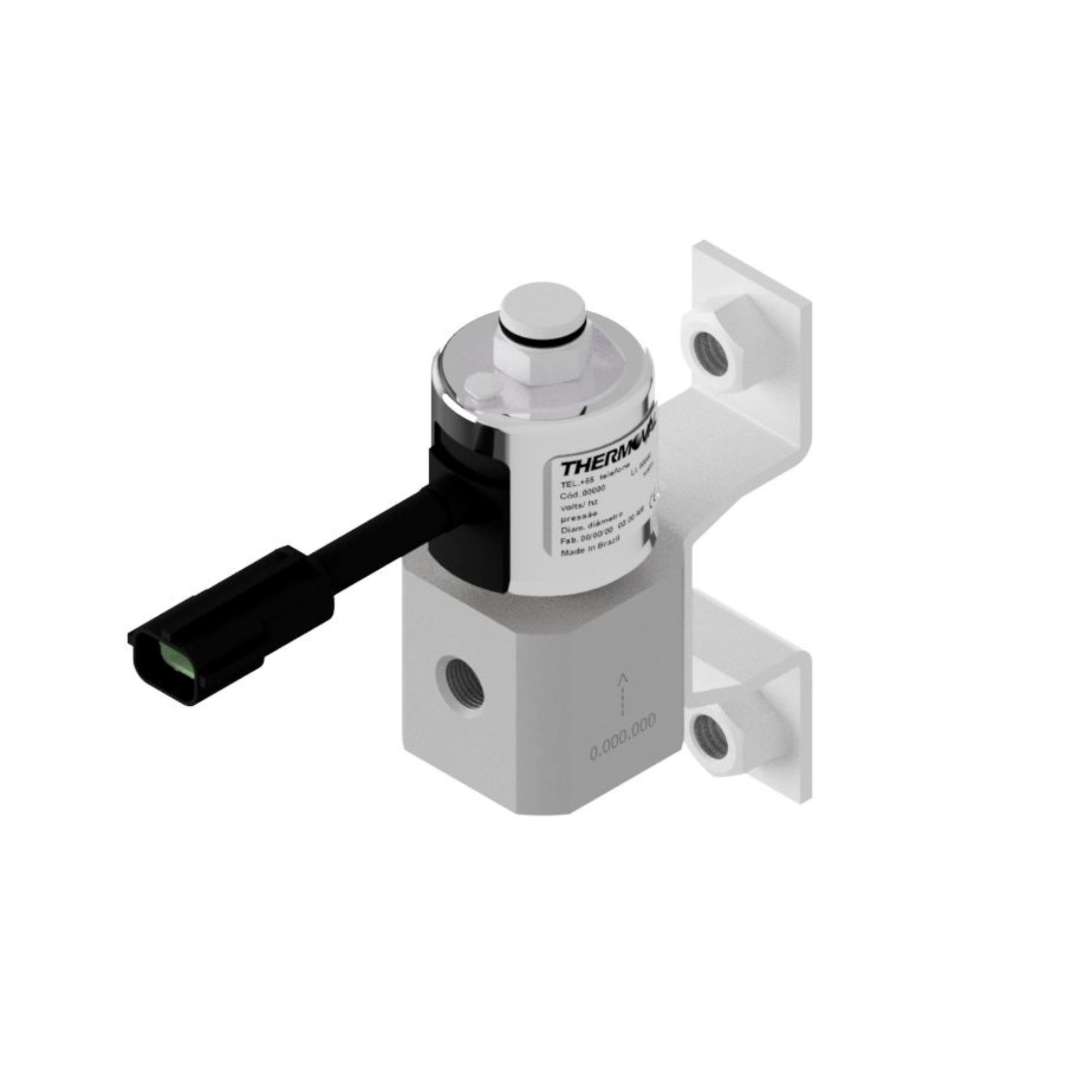 Solenoide 3 Vias Tomada de Força 3° eixo - Cabo +1cm