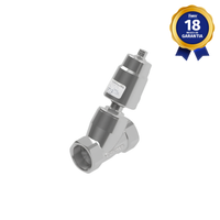 Válvula Angular 2/2 Vias NF 2" NPT Aço Inox Acionamento Pneumático Thermoval