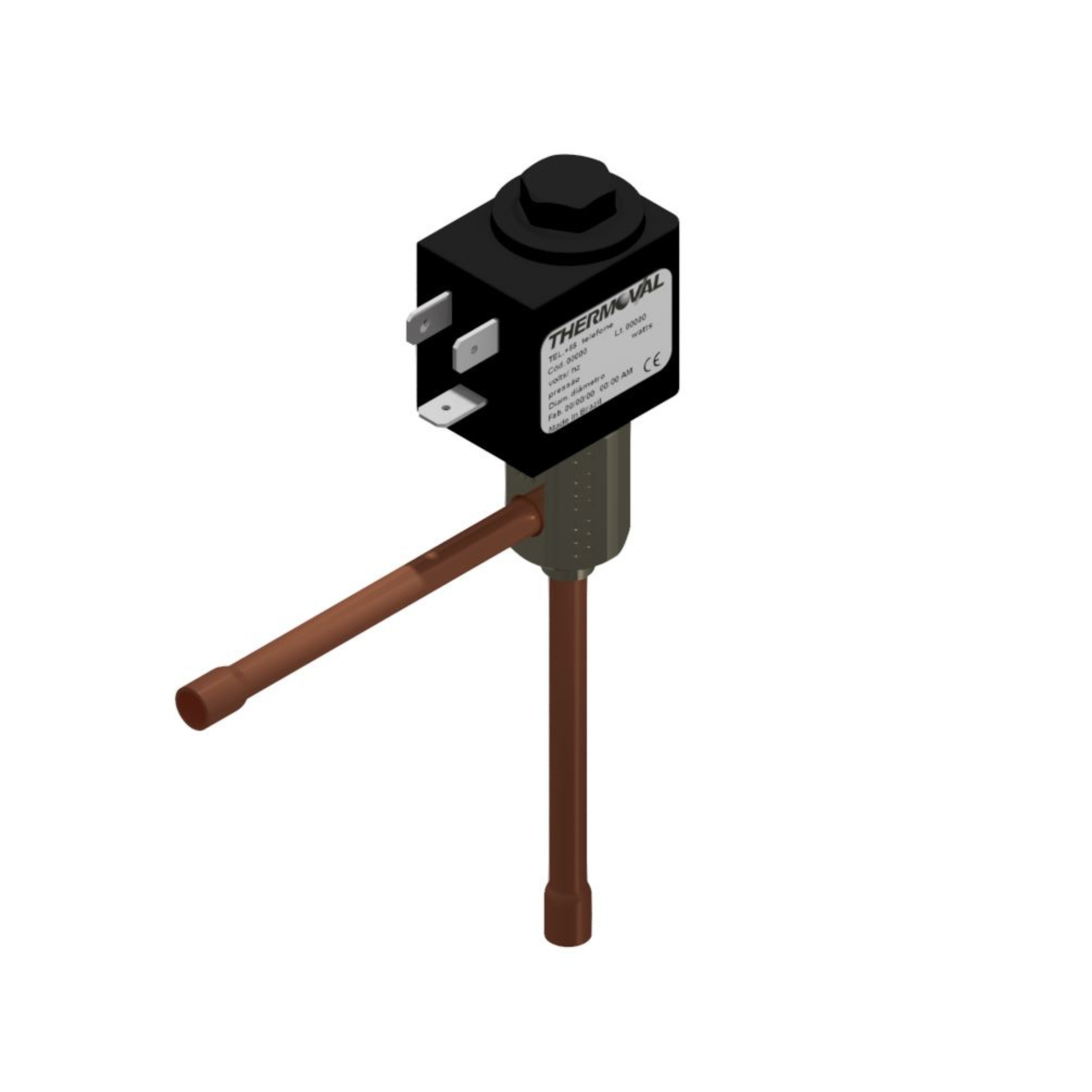 Válvula solenoide 2 vias nf solda tubo 1/4" 90° tensão 220/240v 50/60hz para a linha refrigeração e maquina de gelo