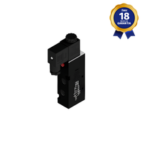 Válvula Pneumática 5/2 Vias Simples Solenoide 1/4" NPT 24 Vcc Thermoval