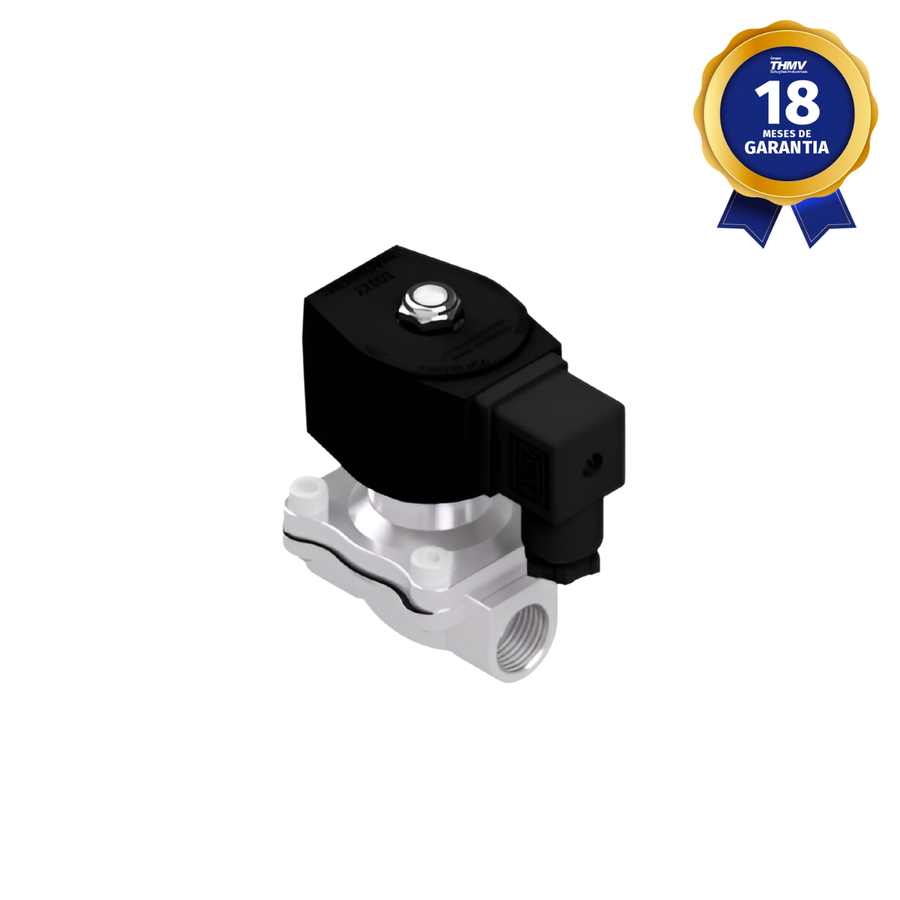 Válvula Solenoide 1/2" BSP 2/2 Vias NF 220/240 Vca Alumínio Uso Geral Linha Industrial