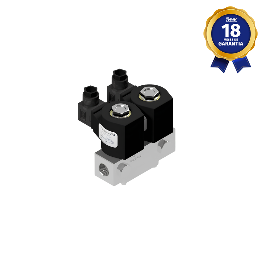 Bloco Manifold Duplo 1/2" BSP 2/2 Vias NF 220/240 Vca 50/60 Hz Para Queimadores Compatível com BL-Ariete