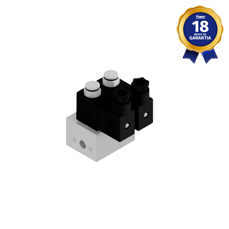 Bloco Manifold Duplo 1/8" NPT 3/2 Vias NF 12 Vcc Linha Automotiva Compatível com Bom Sistema Mirassol Implementos