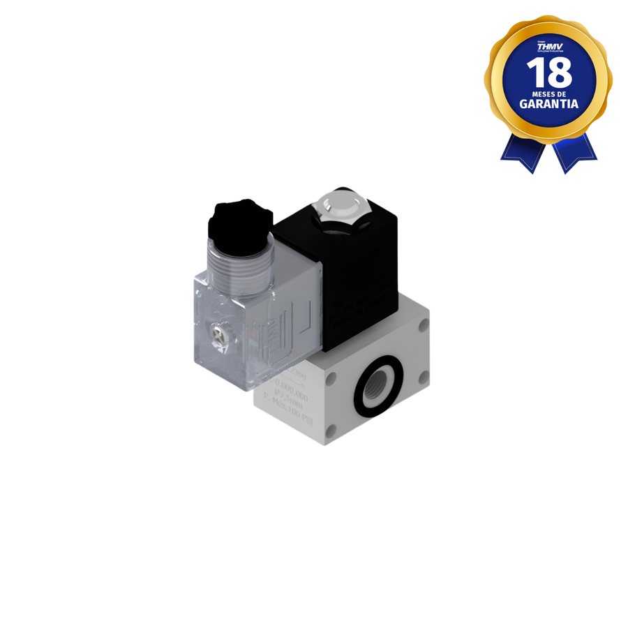 Válvula Solenoide 1/8" NPT 3/2 Vias NA 24 Vcc Linha Odonto Compatível com Cristófoli