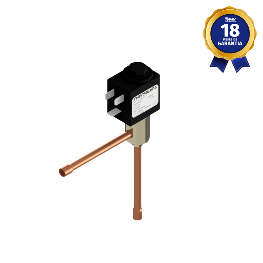 Válvula Solenoide Tubo 90° 1/4" 2/2 Vias NF 110/127 Vca 50/60 Hz x 100 Linha Refrigeração Para Chopeiras e Câmara Fria