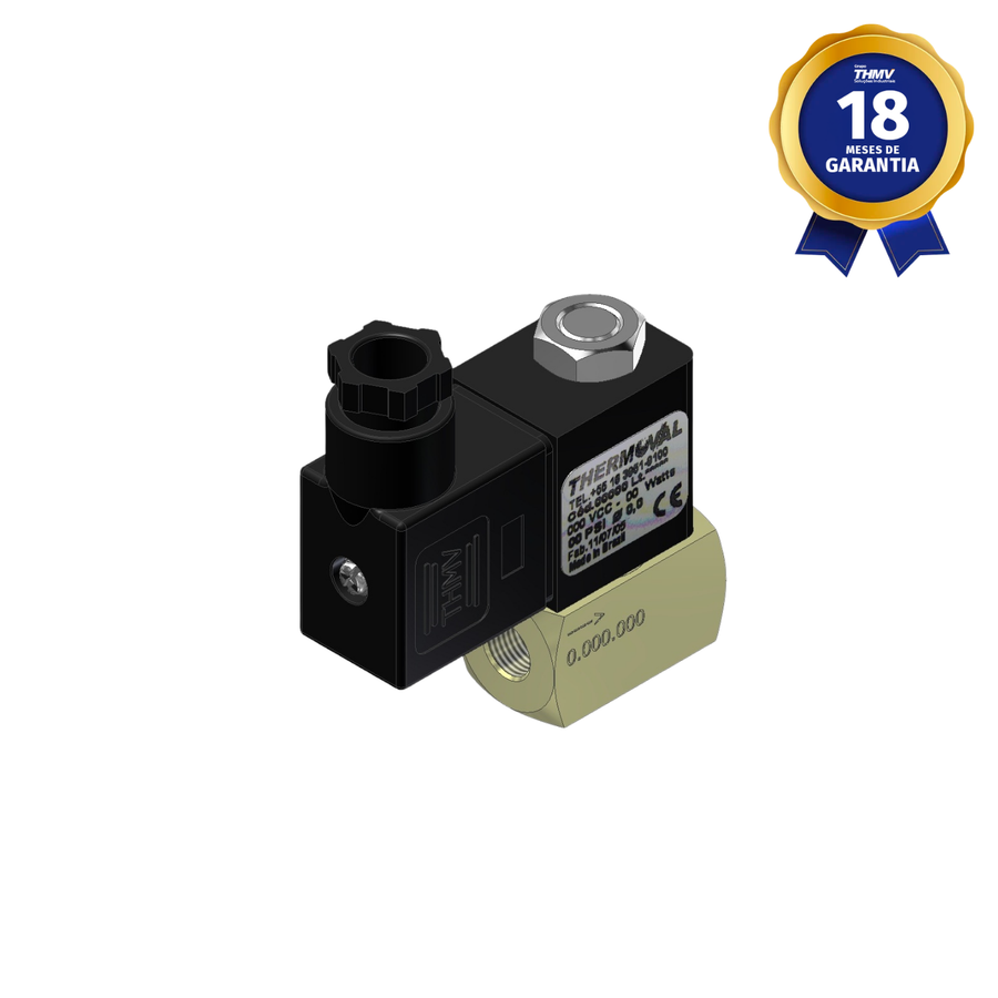 Válvula Solenoide 1/8" NPT 2/2 Vias NF 40 Vcc Linha Industrial e Automotiva
