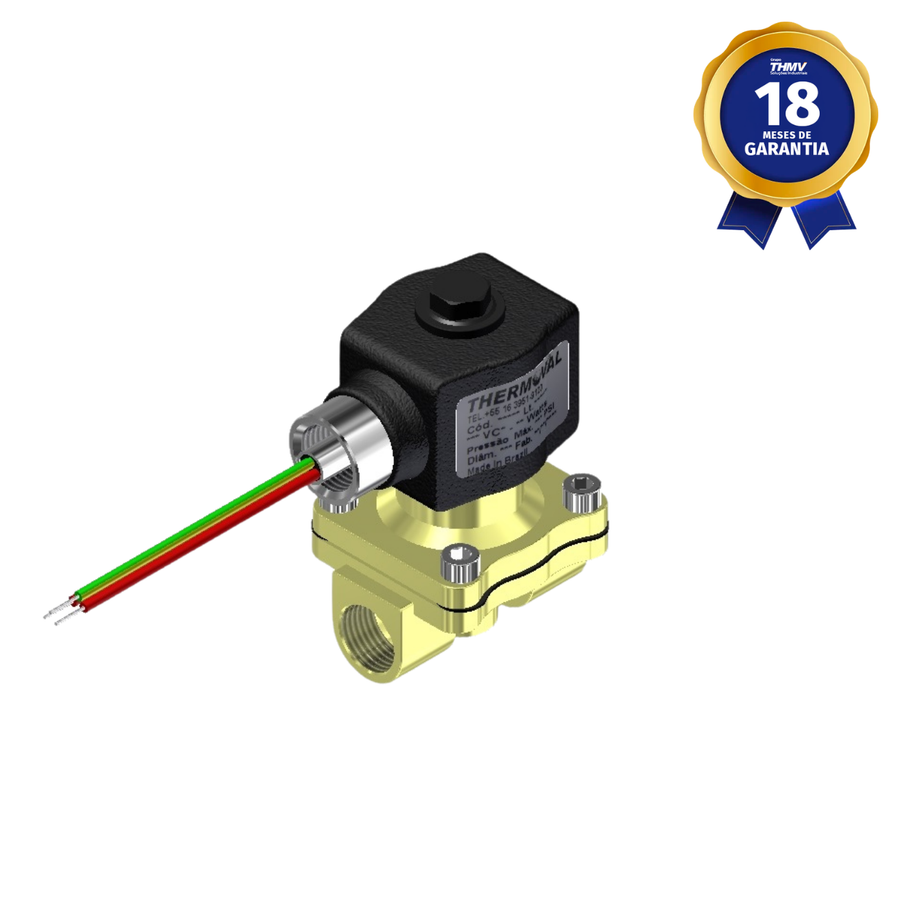 Válvula Solenoide 3/8" NPT 2/2 Vias NF 220/240 Vca 50/60 Hz Uso Geral Linha Industrial Certificação Ex