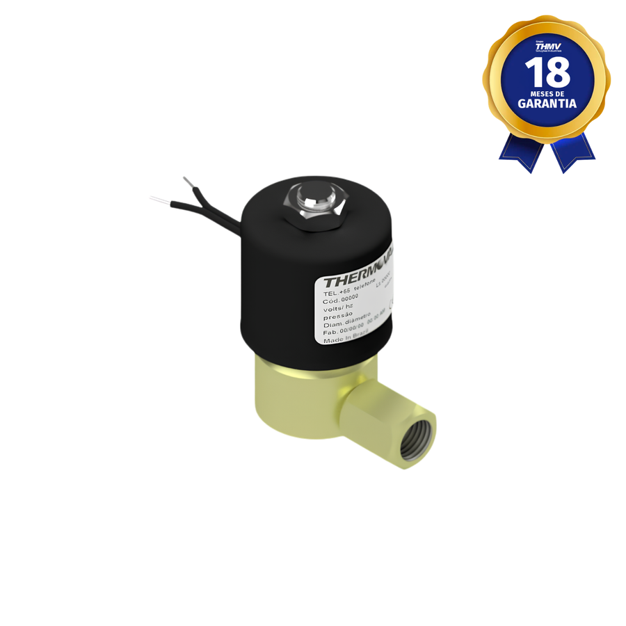 Válvula Solenoide 1/8" NPT 2/2 Vias NF 110/127 Vca 50/60 Hz Linha Industrial