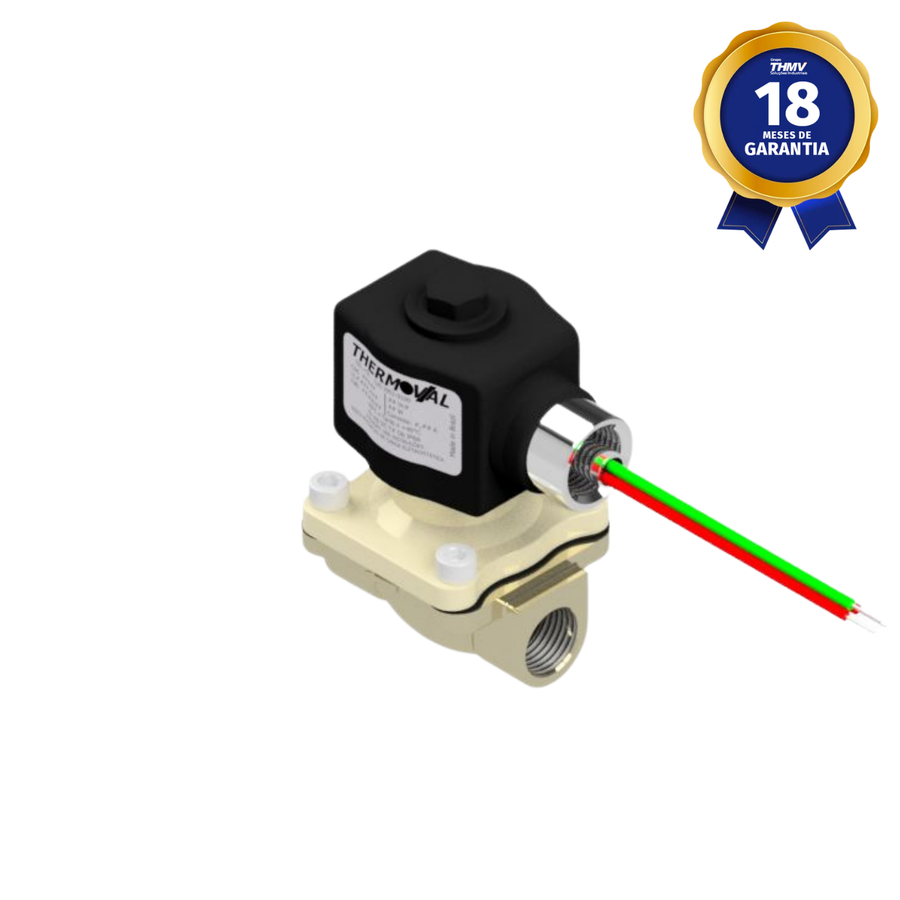 Válvula Solenoide 1/2" NPT 2/2 Vias NF 24 Vcc Uso Geral Linha Industrial