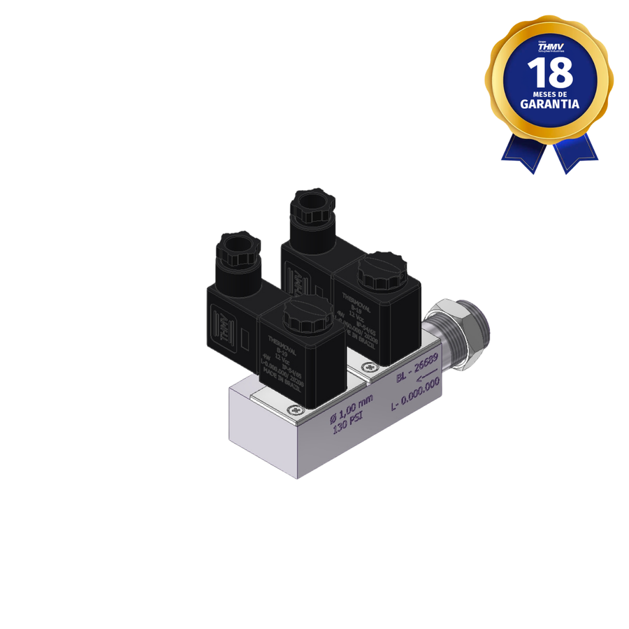 Bloco Manifold Duplo M22 x 1,5 mm 3/2 Vias NF 12 Vcc Para Tomada de Força Linha Automotiva e Linha Apu