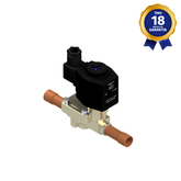 Válvula Solenoide Tubo 180° 5/8" x 100 2/2 Vias NF 220/240 Vca 50/60 Hz Linha Refrigeração Para Chopeiras e Câmara Fria
