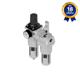 Filtro Regulador Lubrificador Pneumático 3/4" BSP com Manômetro Thermoval