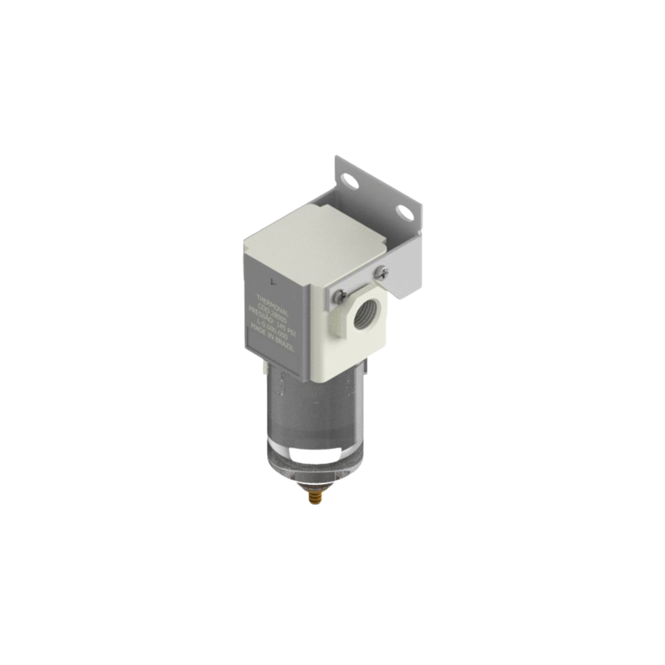 Filtro Pneumatico sem Regulador 1/4"bsp, vazão de 3000 l/min, dreno semi-automatico e pressão 0 a 145psi