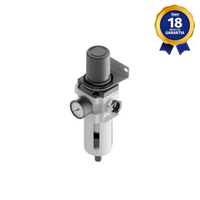 Filtro Regulador de Ar Pneumático 3/4" NPT com Dreno Semi Automático e Manômetro Thermoval